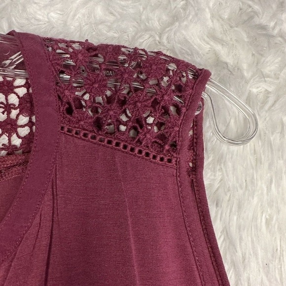 LOFT Top Women Large Crochet Accents V-Neck Peplum Relaxed Casual Boho - Picture 4 of 11